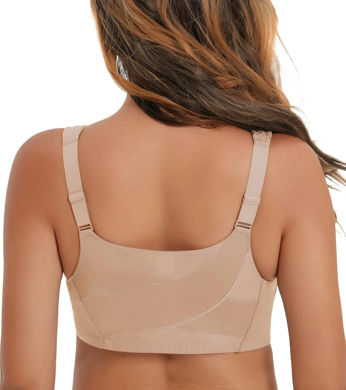 HACI Front Closure Posture Bra Back Support Unpadded Wireless Support Everyday
