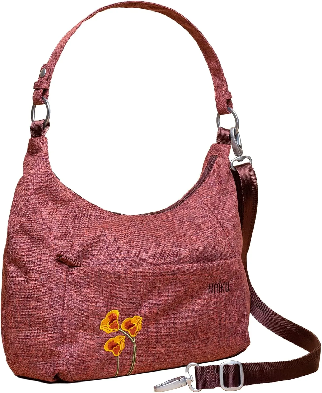 HAIKU Amble Hobo Bag with Removable Shoulder Strap and Adjustable Crossbody Strap