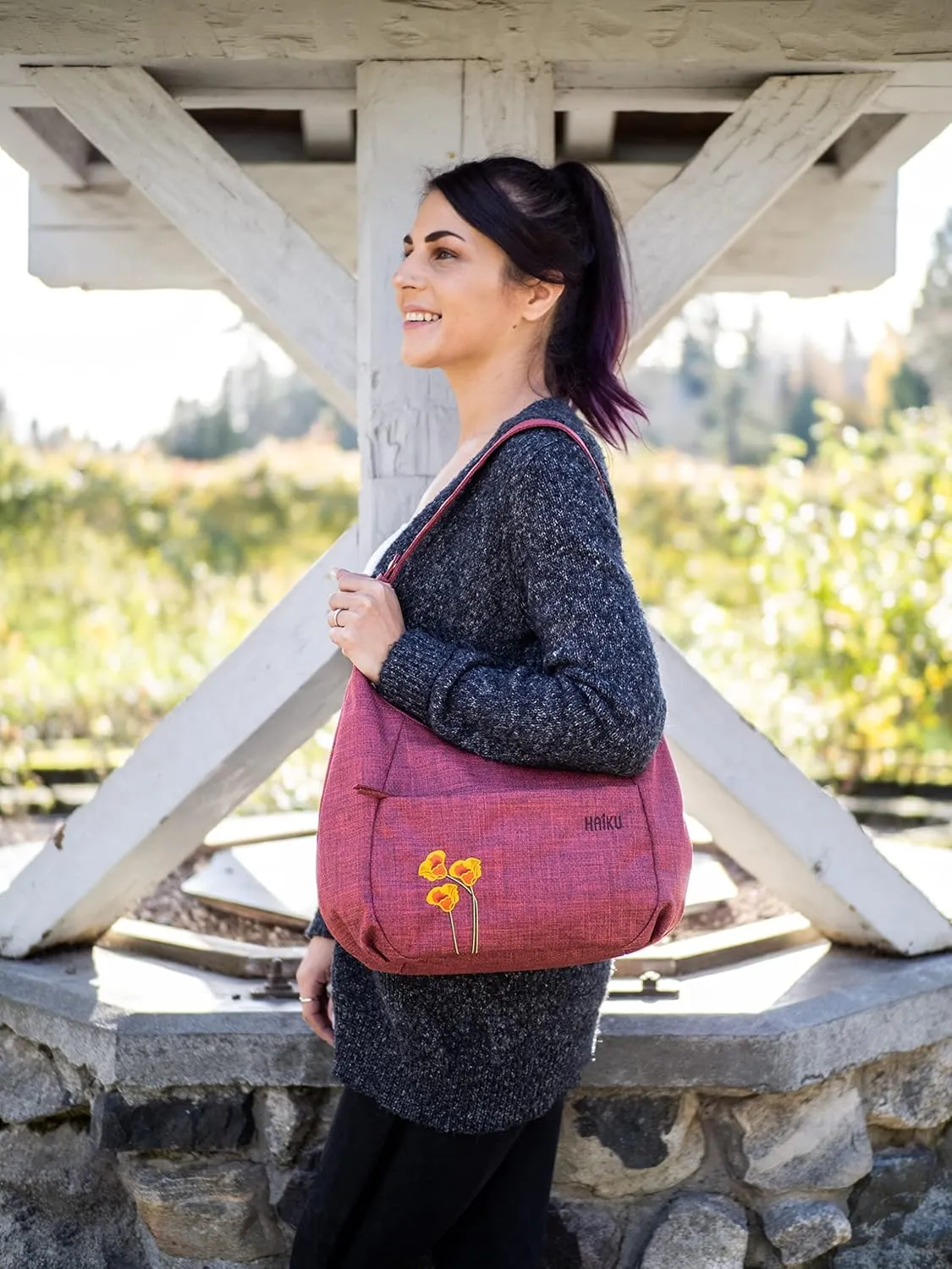 HAIKU Amble Hobo Bag with Removable Shoulder Strap and Adjustable Crossbody Strap