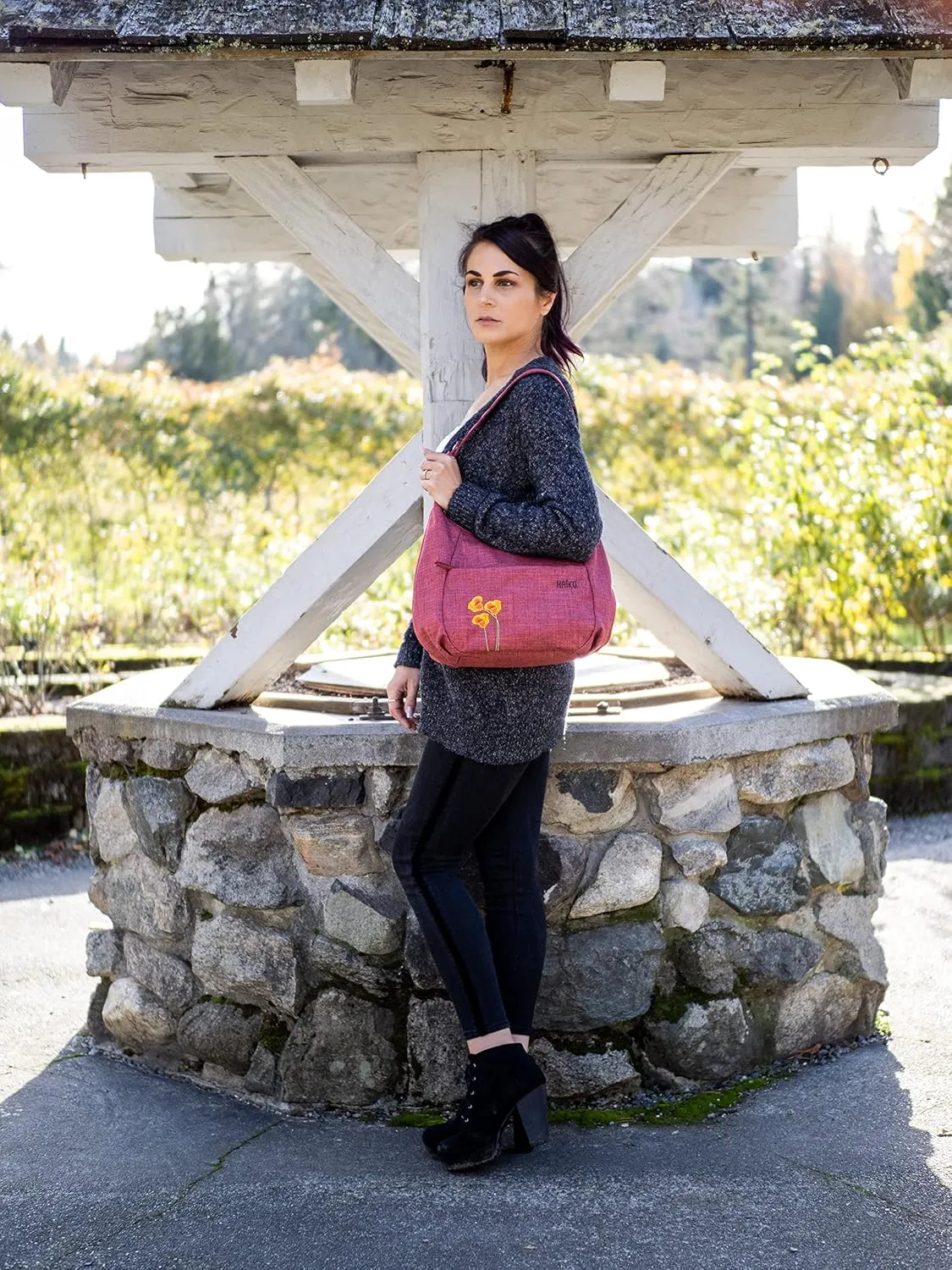 HAIKU Amble Hobo Bag with Removable Shoulder Strap and Adjustable Crossbody Strap