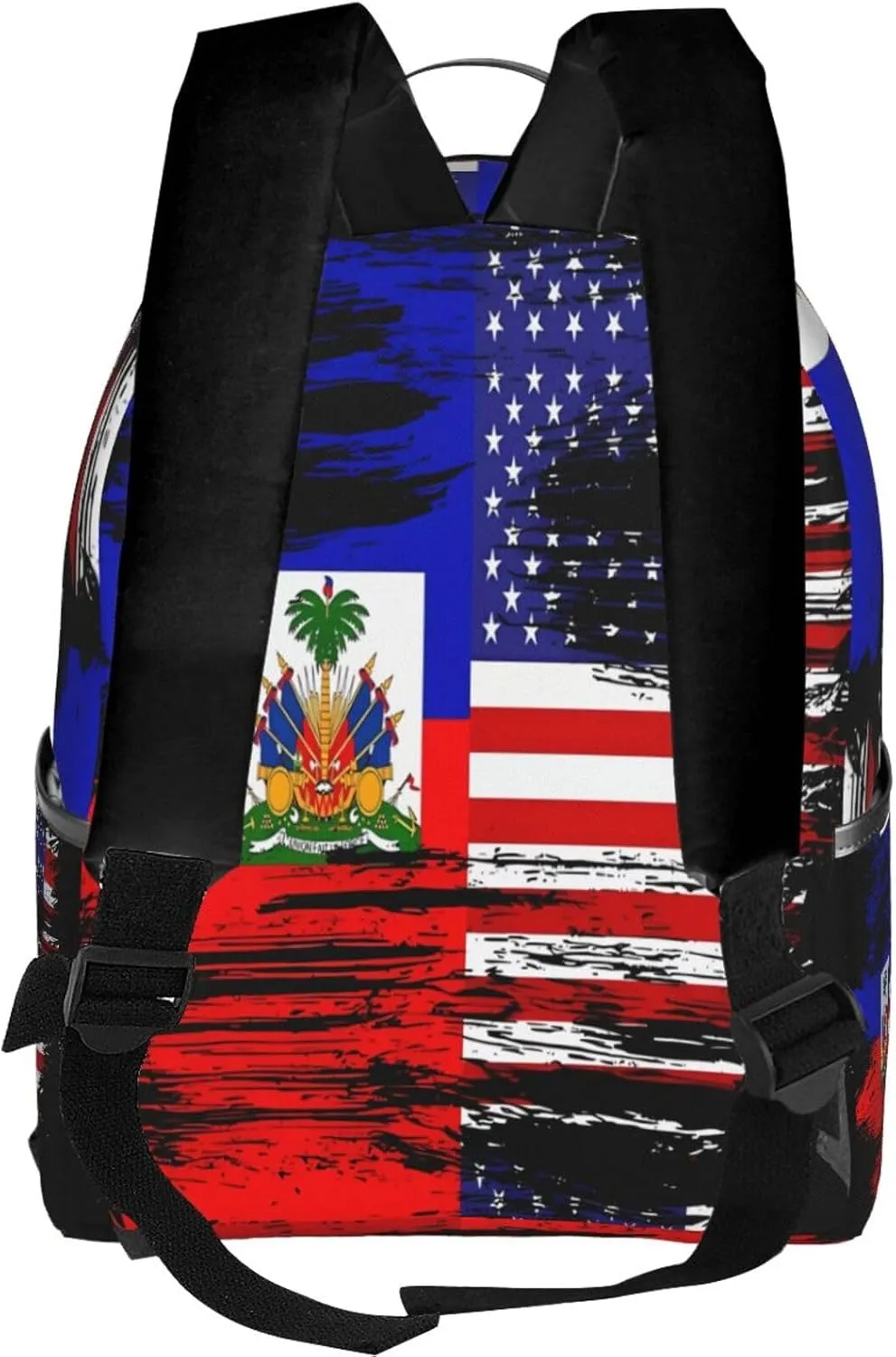 Haiti Haitian American Flag Casual Backpacks Laptop Backpack Carry-on Daypack Sports Travel Rucksack Lightweight Working Bag for Outdoor Hiking Cycling Walking