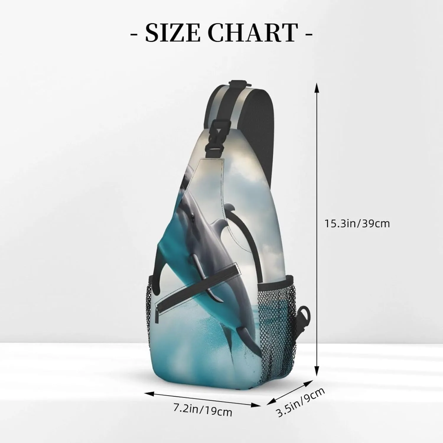 Halloween Flying Bats 1 Printed Canvas Sling Bag Crossbody Backpack, Hiking Daypack Chest Bag For Women Men