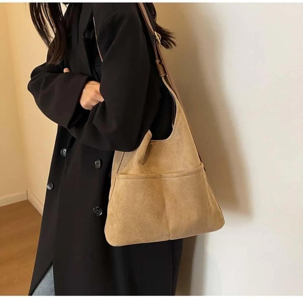 Handbag for Women Matte Retro Versatile Autumn Mesh Red One Shoulder Crossbody Bucket Bag