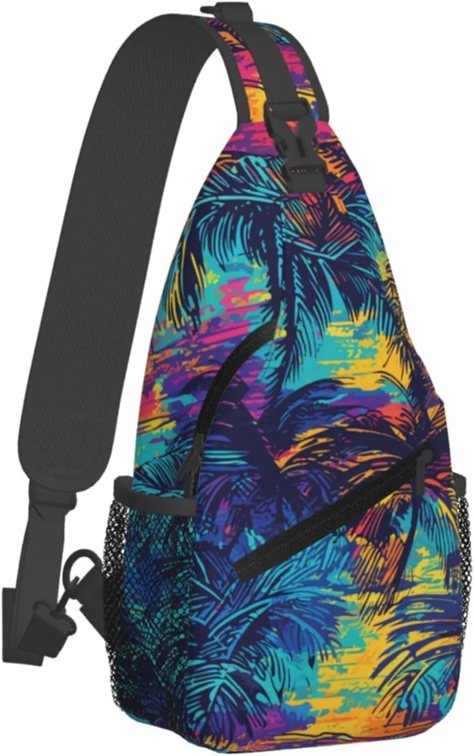 Hawaii Summer Tropical Sling Backpack Crossbody Bag, Chest Bag Daypack for Outdoors Hiking Traveling