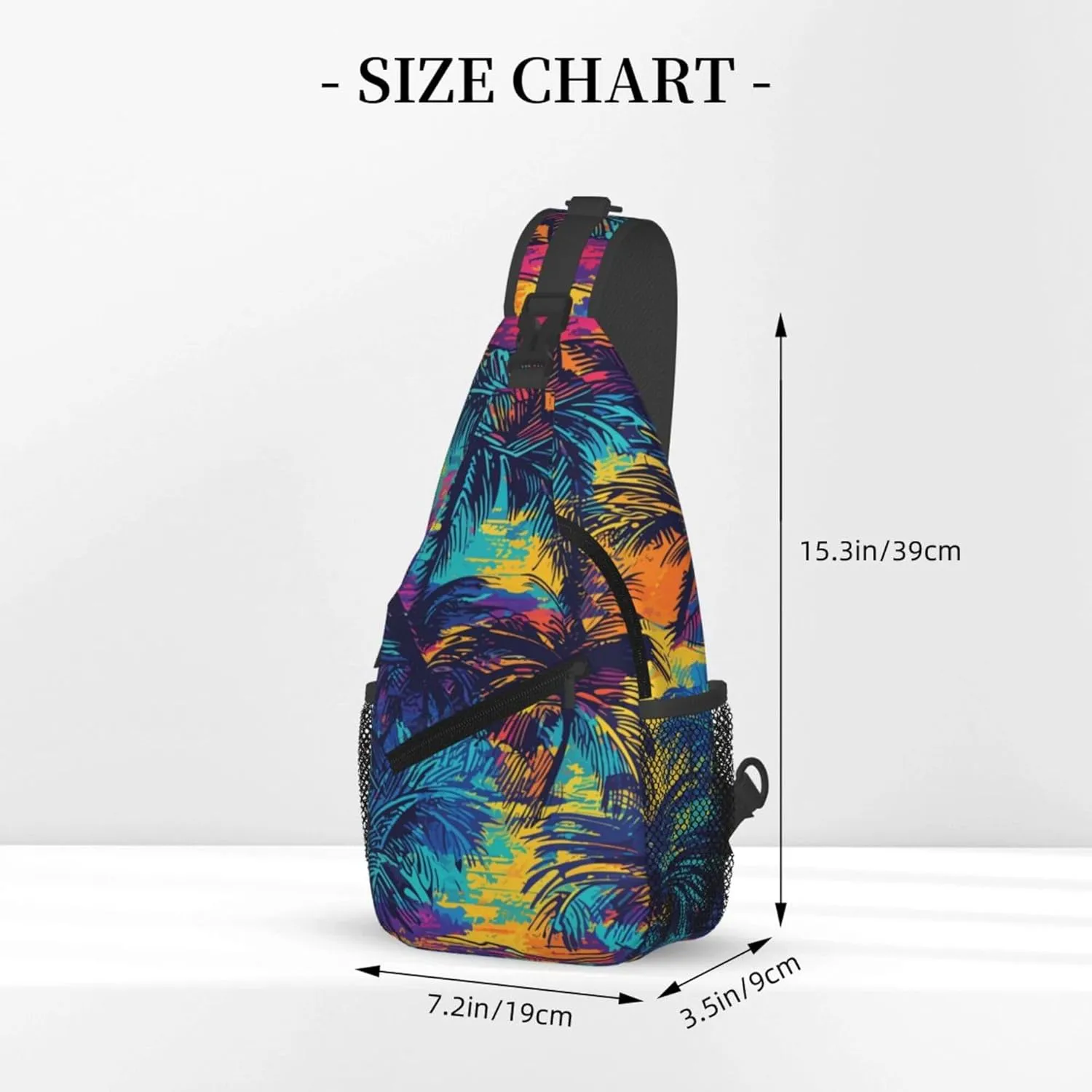 Hawaii Summer Tropical Sling Backpack Crossbody Bag, Chest Bag Daypack for Outdoors Hiking Traveling