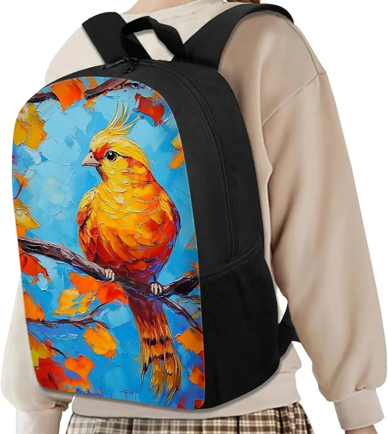 Hawapod Golden Pheasant Backpacks For Youth Animal School Playing Cartoon Boy Girl Gift Double Strap Shoulder Bag School Bag