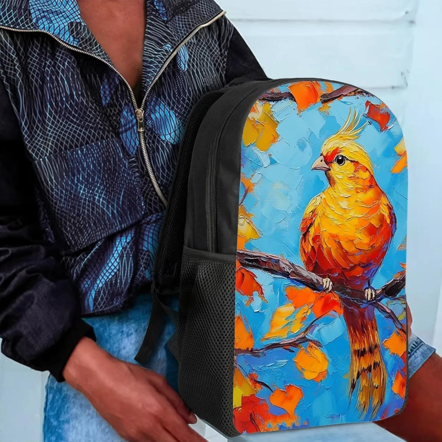 Hawapod Golden Pheasant Backpacks For Youth Animal School Playing Cartoon Boy Girl Gift Double Strap Shoulder Bag School Bag