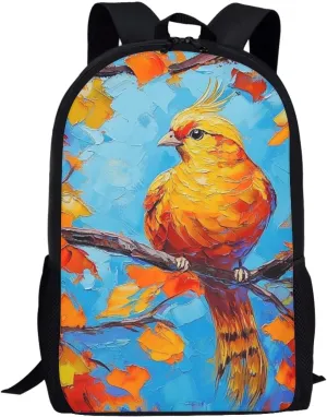 Hawapod Golden Pheasant Backpacks For Youth Animal School Playing Cartoon Boy Girl Gift Double Strap Shoulder Bag School Bag