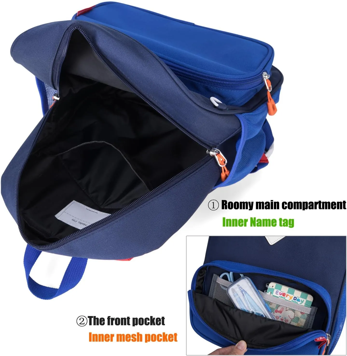 HawLander Preschool Kids Backpack, 12 inch Toddler Backpacks for Boys with Chest Strap