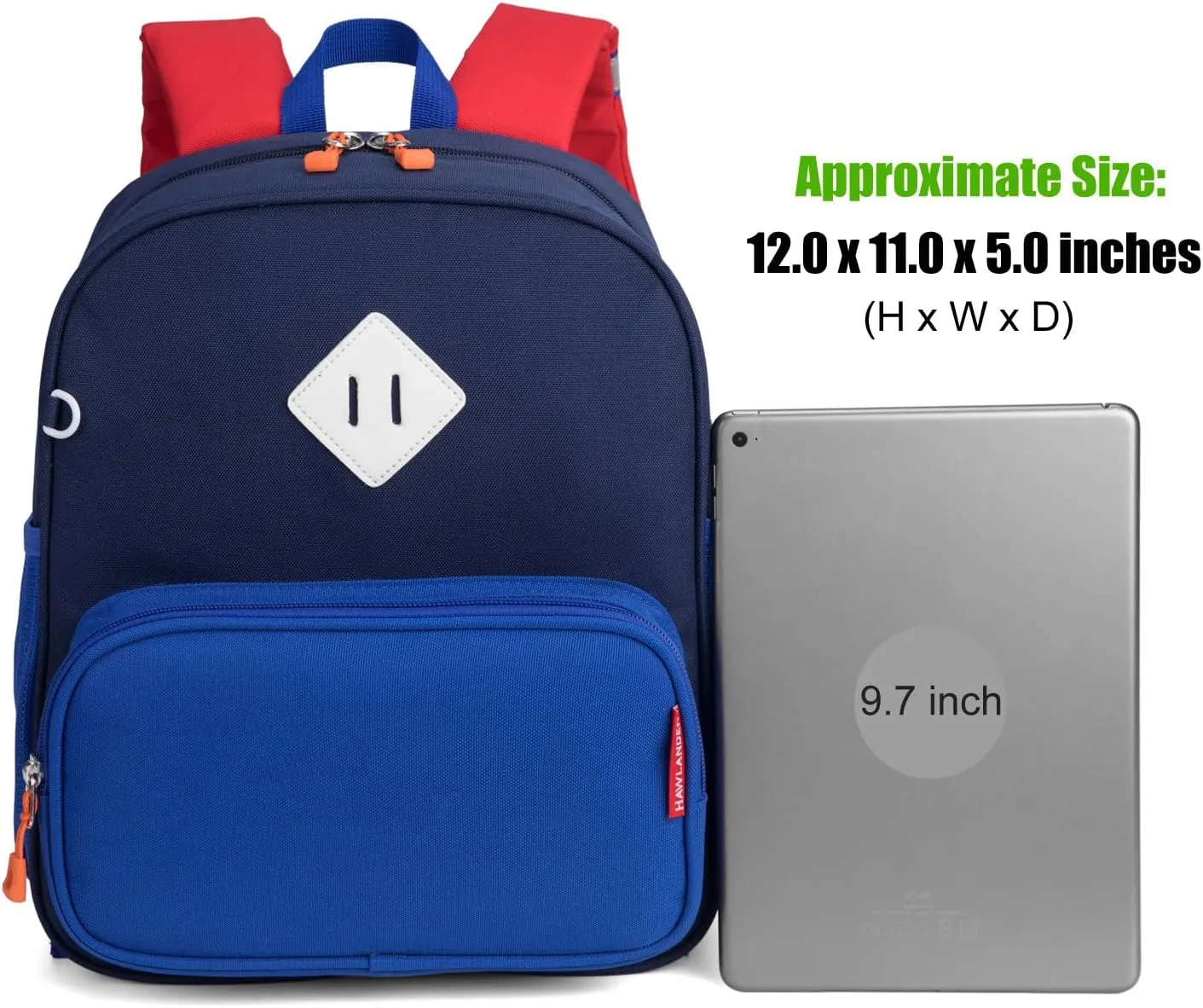 HawLander Preschool Kids Backpack, 12 inch Toddler Backpacks for Boys with Chest Strap