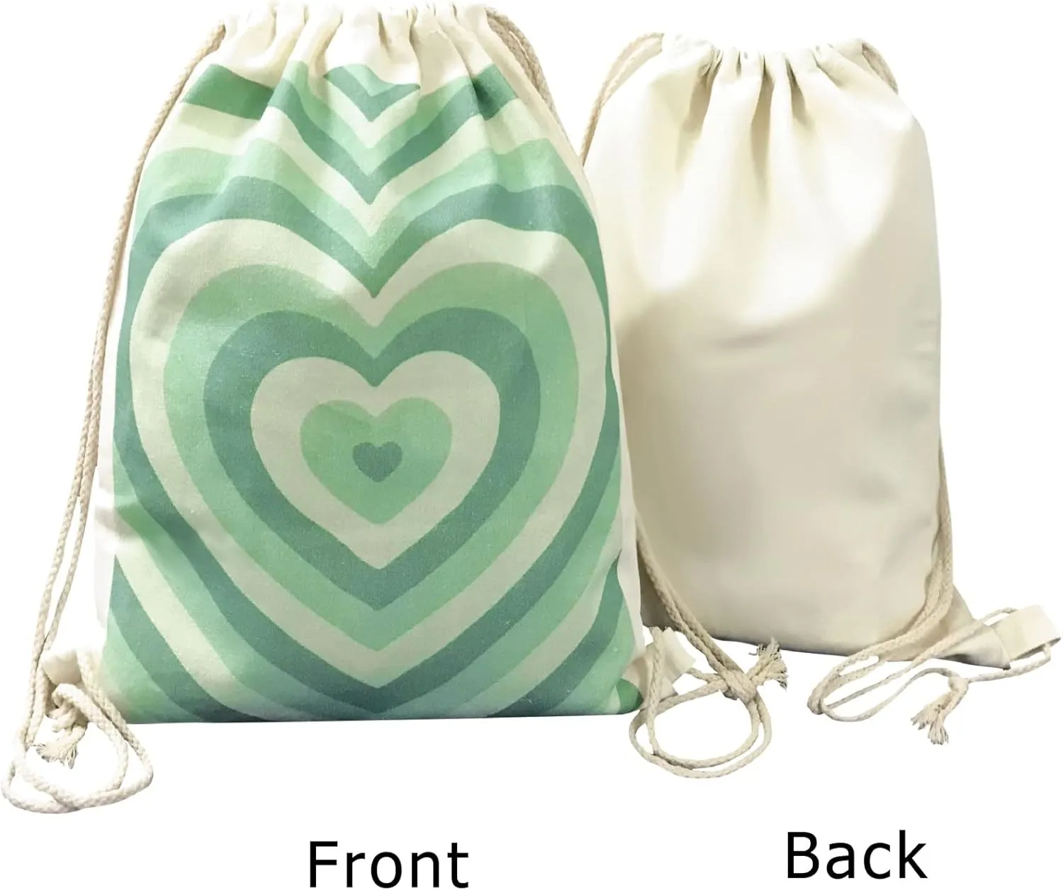 Heart Drawstring Backpack Cotton Canvas Drawstring Bag for Women Gift Gym Draw String Bag Aesthetic Heart Backpack Sport Sack Bag Beach Travel Sackpack