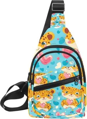 Hearth Leopard Sling Bag for Women Men Backpack Fanny Pack Crossbody Chest Travel Shoulder Belt Bags Purse Handbag