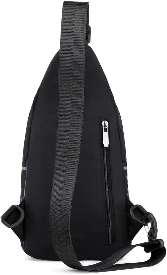 Hebetag Leather Sling Bag Crossbody Backpack for Men Women Travel Outdoor Camping
