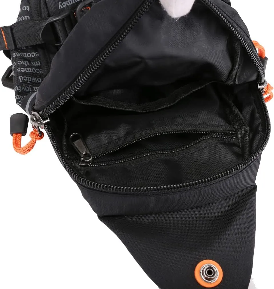 Hebetag Leather Sling Bag Crossbody Backpack for Men Women Travel Outdoor Camping