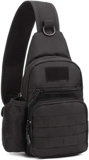 Hebetag Leather Sling Bag Crossbody Backpack for Men Women Travel Outdoor Camping
