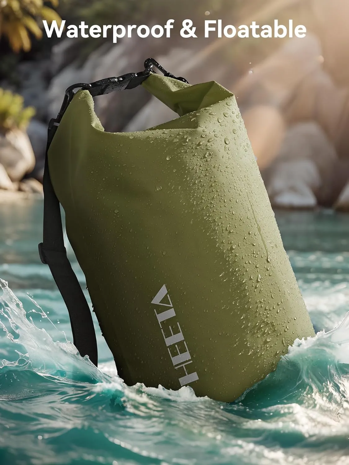 HEETA Waterproof Dry Bag for Women Men(Upgraded Version) 5L/10L/20L/30L/40L Roll Top Lightweight Dry Storage Bag Backpack with Emergency Whistle for Travel, Swimming, Boating, Kayaking, Camping, Beach