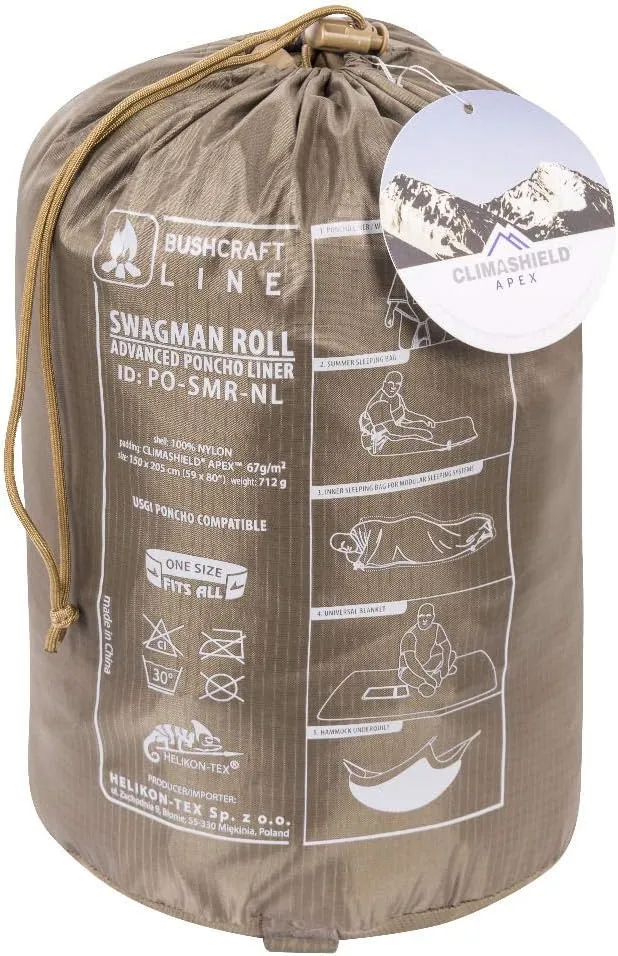 Helikon-Tex Swagman Roll Multi-Purpose Military Poncho - Emergency Poncho & Woobie Blanket & Jacket
