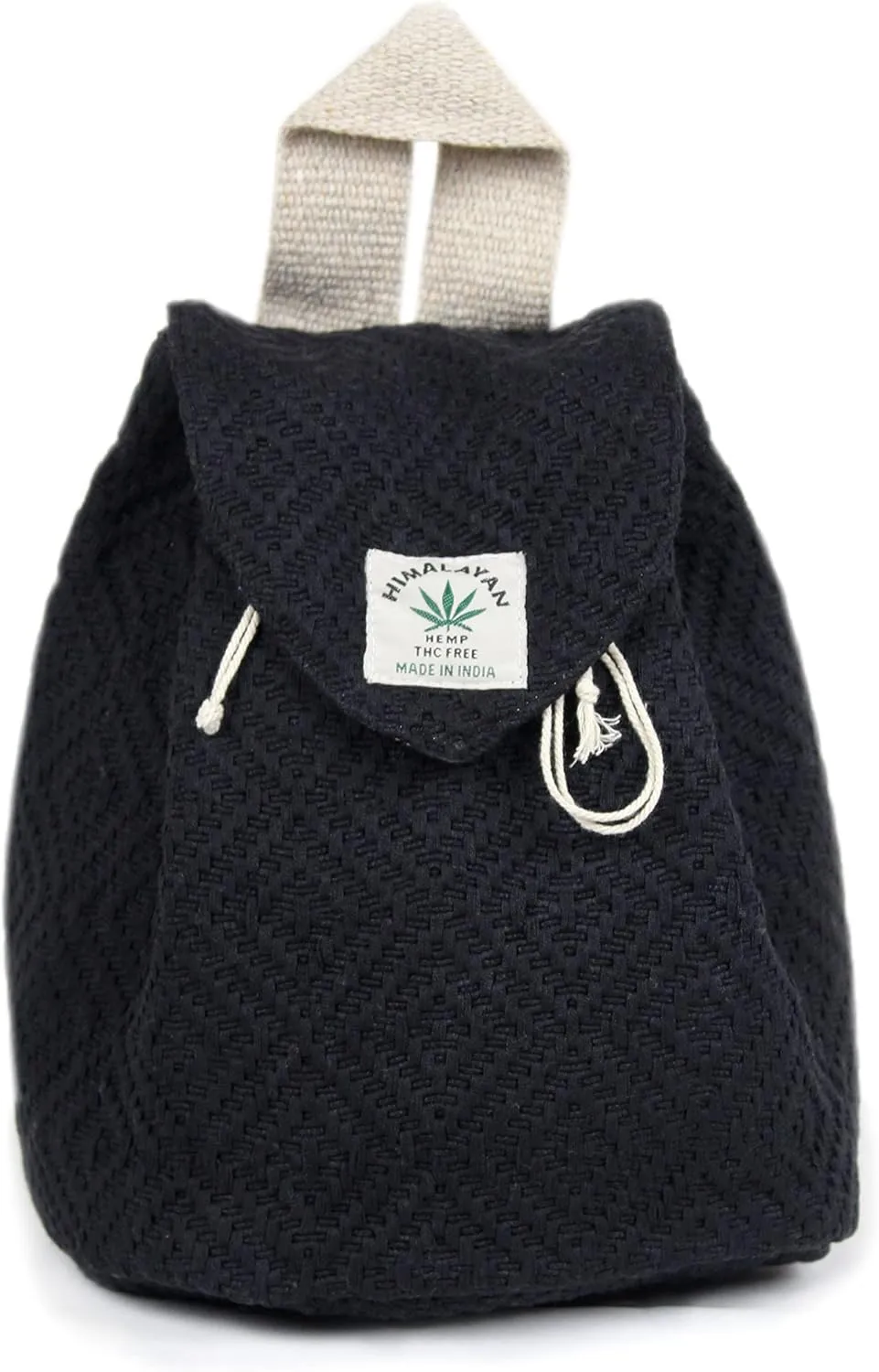 Hemp small bag for women Girls Light Weight Eco Friendly Small cute backpack Bag for everyday lives (Black)