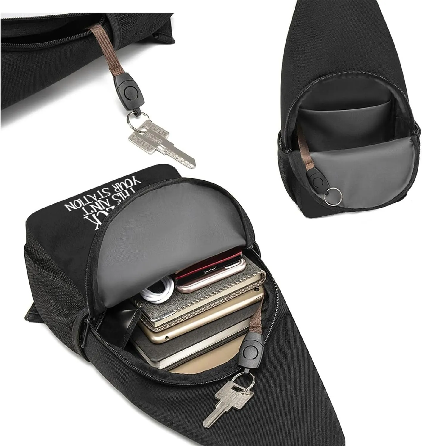 Hey There Train Wreck This Ain't Your Station Shoulder Bag Adjustable Leisure Travel Crossbody Shoulder Bag Unisex