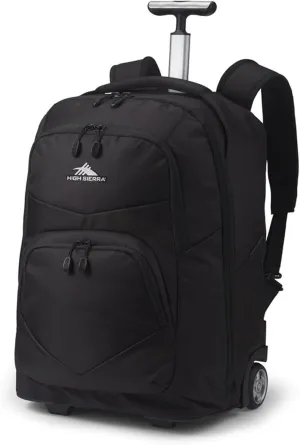 High Sierra Freewheel Pro Wheeled Backpack, Rolling Laptop Bag for Travel, Fits most 15” Laptops, 40L, Black