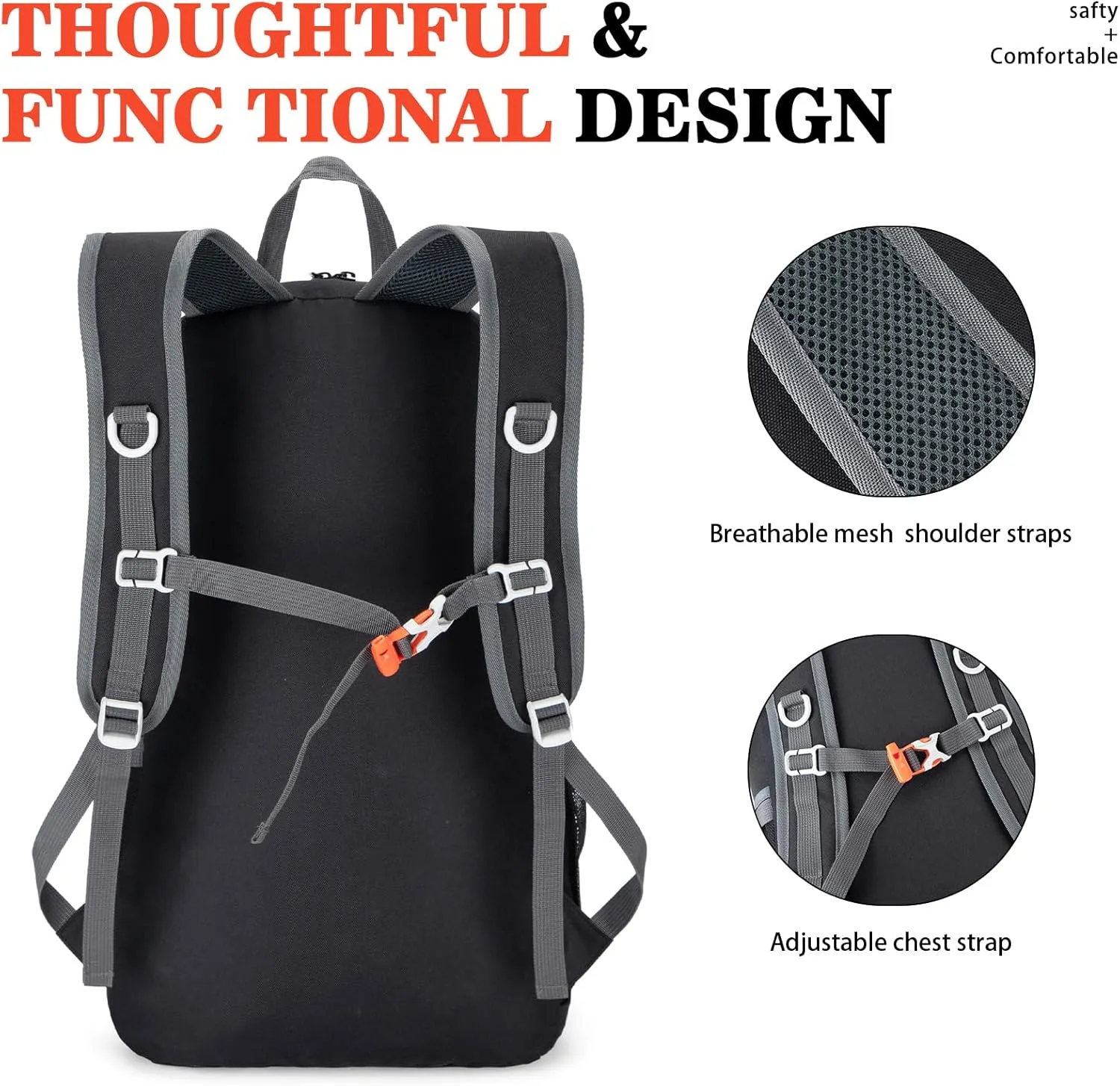 Hiking Backpack,Large 35L Travel Backpacks for Men Women,Water Resistant Ultra Lightweight Foldable Packable Camping Daypack for Outdoor Sports