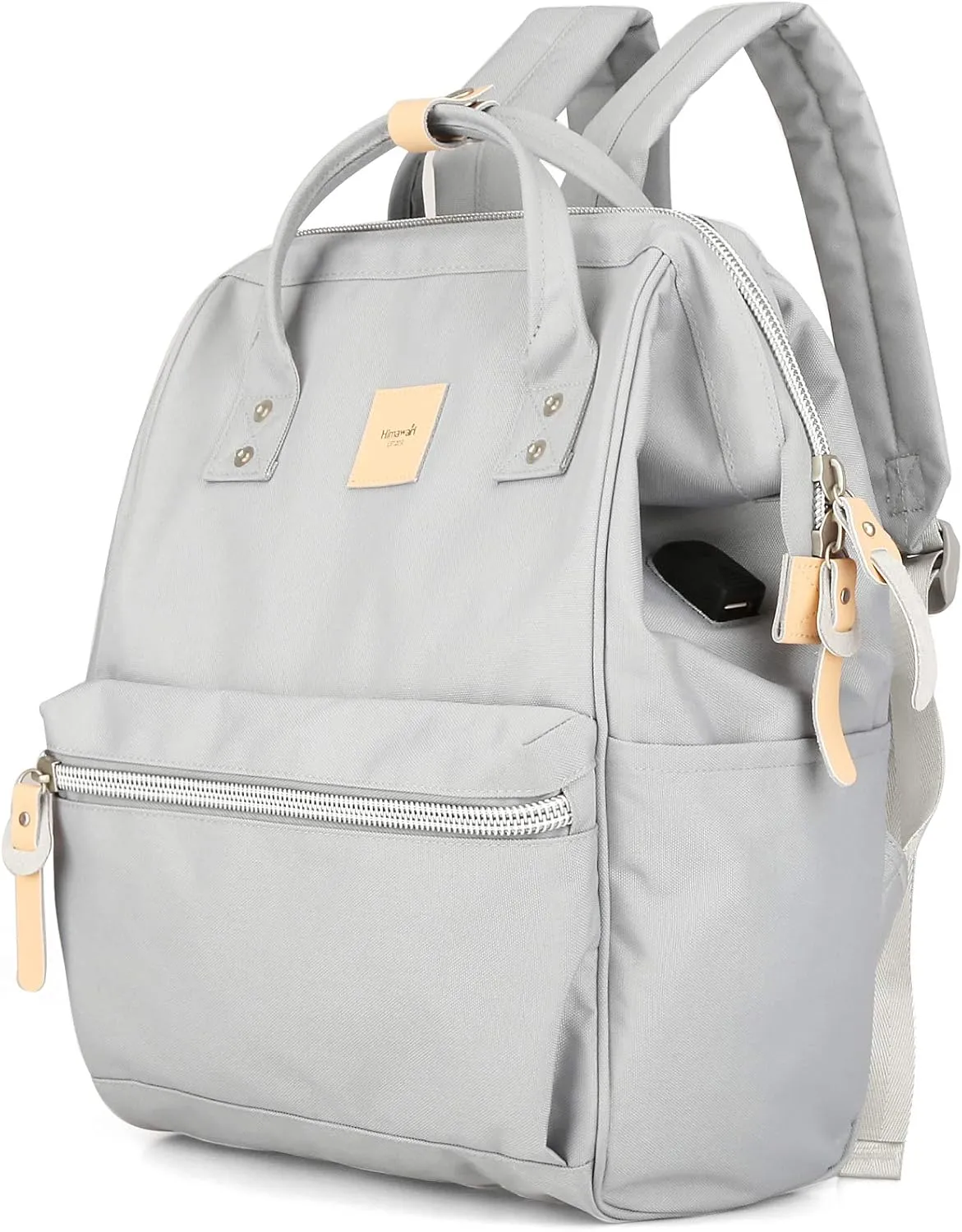 himawari Laptop Backpack for Women&Men Travel Backpack With USB Charging Port Large Business Bag Water Resistant College Bag Computer Doctor Bag(1881-Grey)