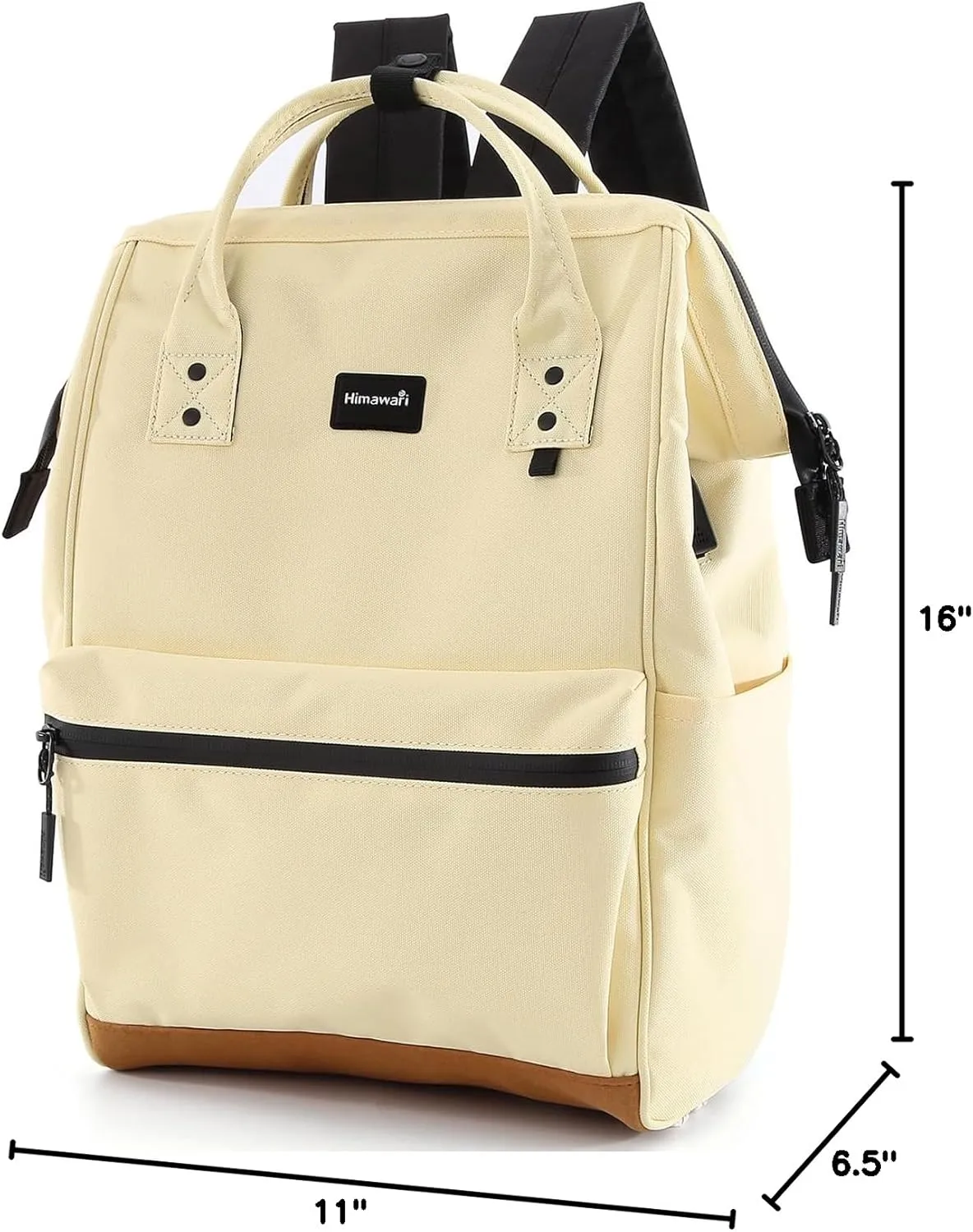 Himawari Travel School Backpack with USB Charging Port 15.6 Inch Doctor Work Bag for Women&Men College Students(124#-10# Cream, Regular)