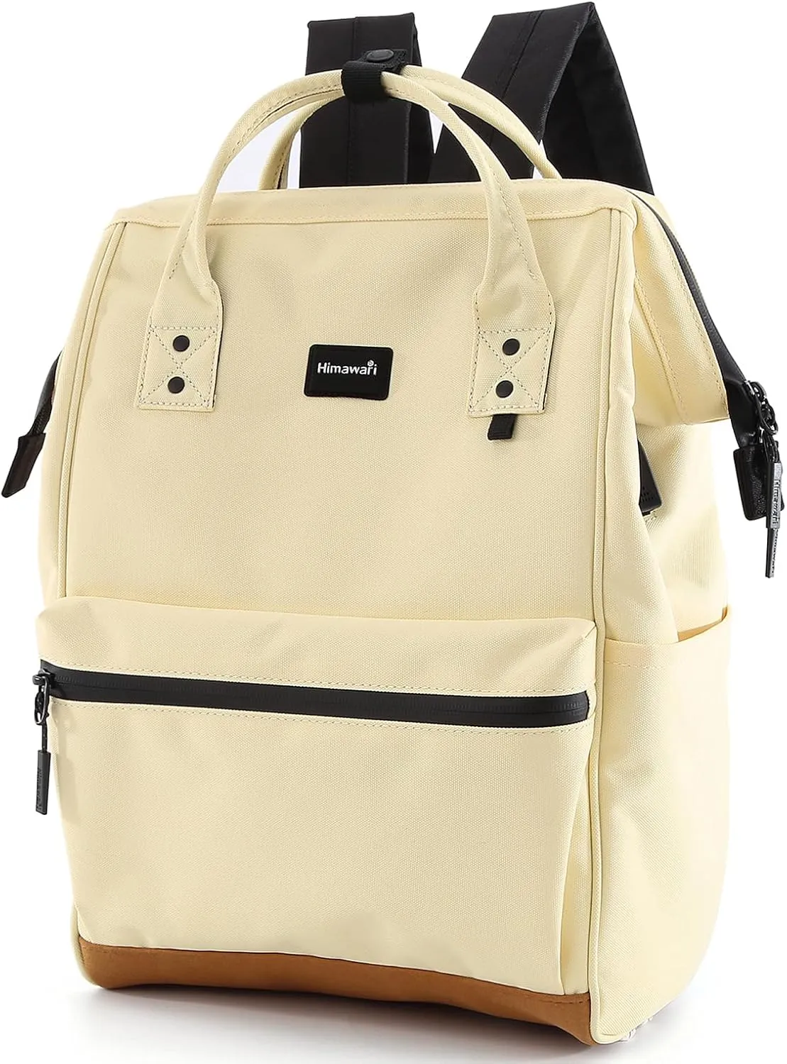 Himawari Travel School Backpack with USB Charging Port 15.6 Inch Doctor Work Bag for Women&Men College Students(124#-10# Cream, Regular)