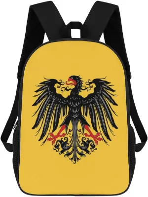 Historical Flag of Holy Roman Empire Casual Backpack 17 Inch Travel Hiking Laptop Business Bag Unisex Gift for Outdoor Work Camping