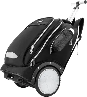 Hivexagon 18 Inch Rolling Backpack with Wheels for Business and Travel Commuter (Black)