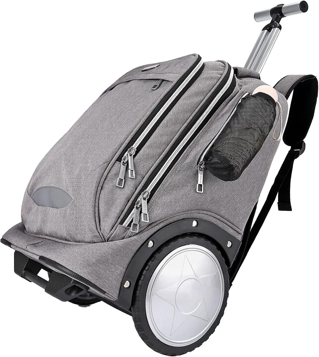 Hivexagon 18 Inch Rolling Backpack with Wheels for Business and Travel Commuter (Grey)