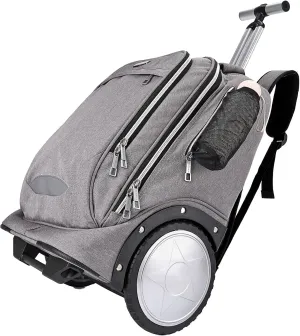 Hivexagon 18 Inch Rolling Backpack with Wheels for Business and Travel Commuter (Grey)