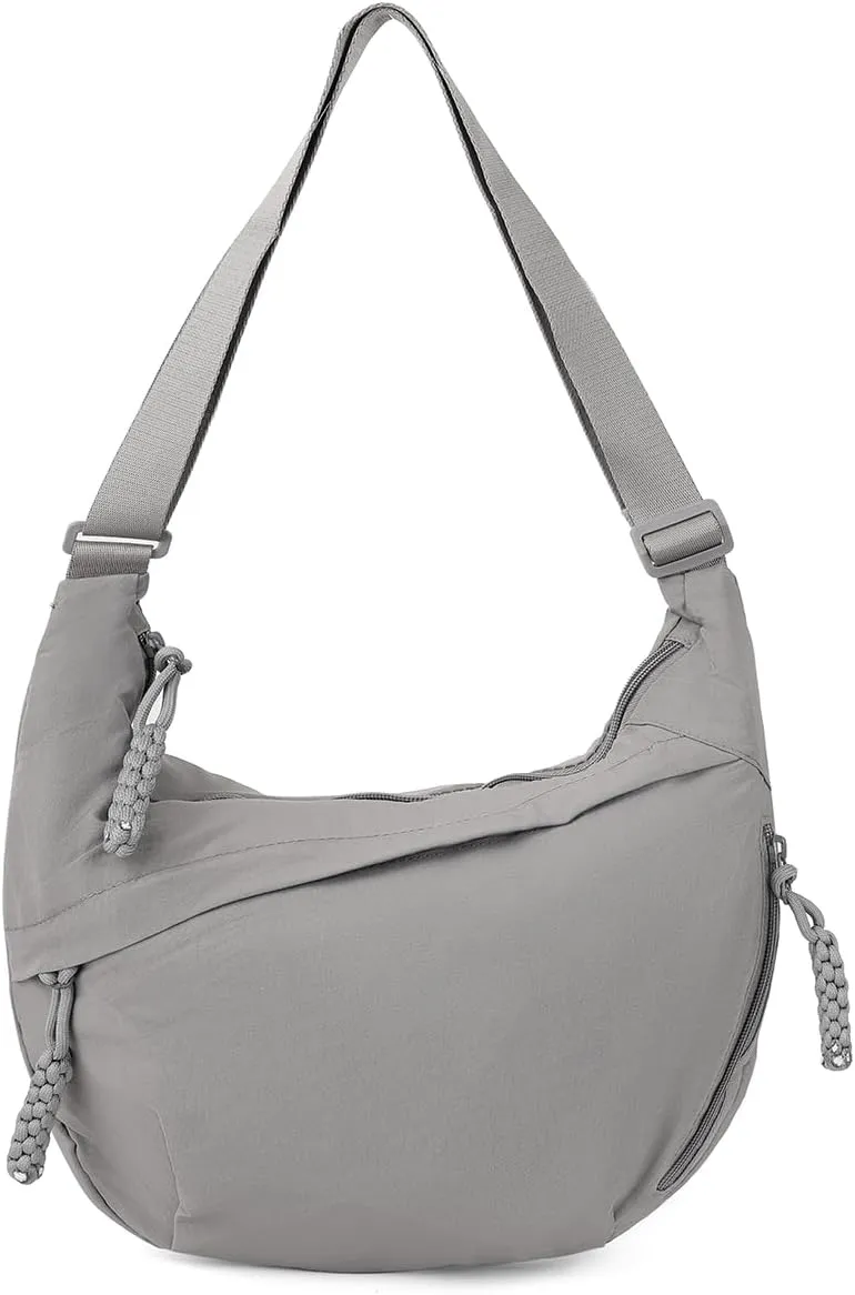 Hobo Bag for Women Men Crescent Shoulder Bag Retro Nylon Canvas Crossbody Bag Slouchy Corduroy Dumpling Bag Purse