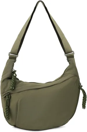 Hobo Bag for Women Men Crescent Shoulder Bag Retro Nylon Canvas Crossbody Bag Slouchy Corduroy Dumpling Bag Purse