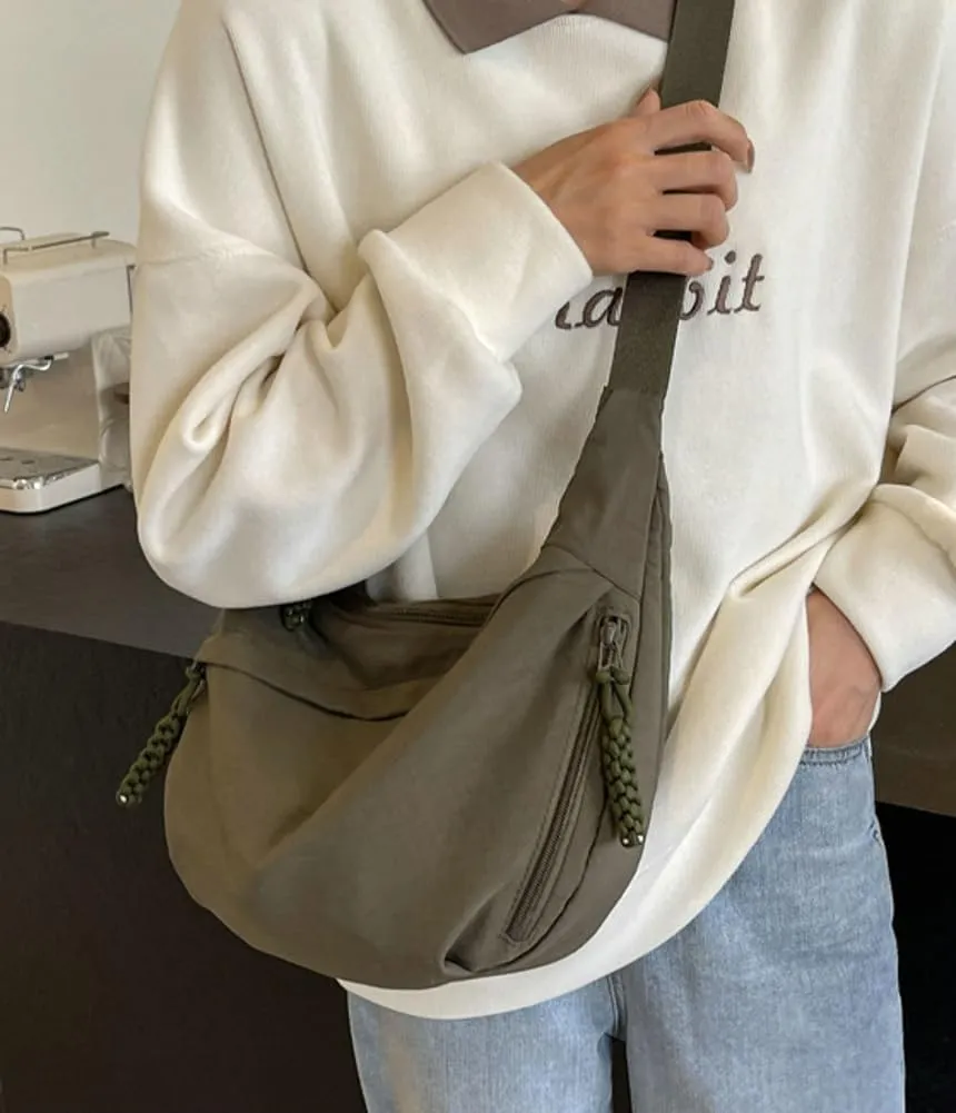 Hobo Bag for Women Men Crescent Shoulder Bag Retro Nylon Canvas Crossbody Bag Slouchy Corduroy Dumpling Bag Purse