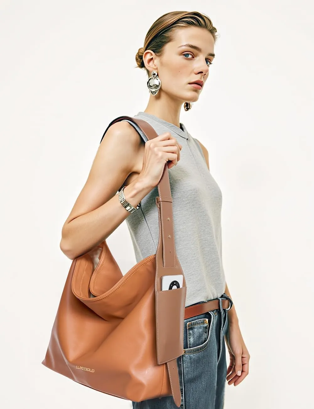 Hobo Bag for Women Shoulder Handbags with Phone Pocket Tote Purses