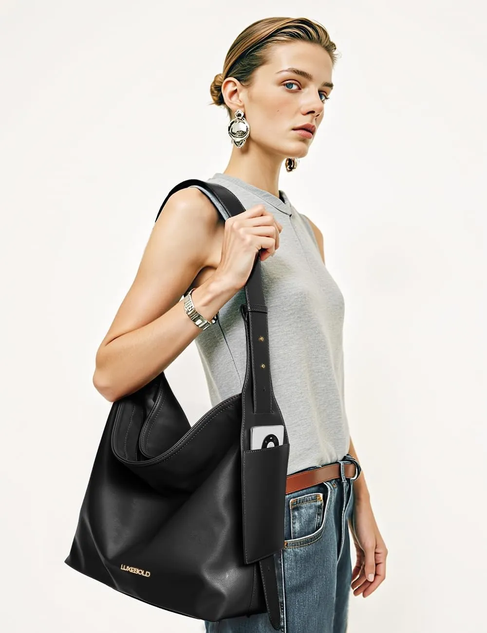 Hobo Bag for Women Shoulder Handbags with Phone Pocket Tote Purses