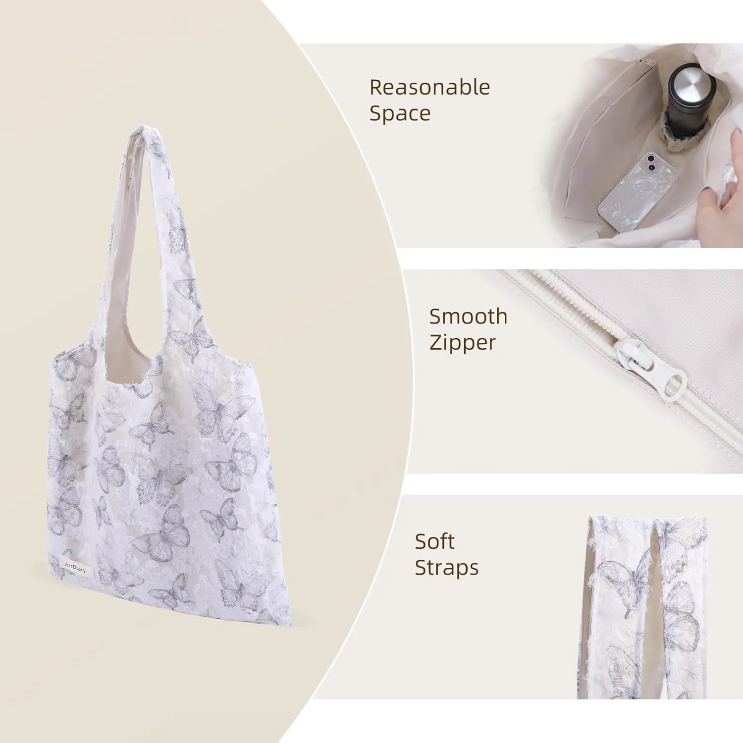 Hobo Bags for Women, Large Capacity Designer Shoulder Tote Bag with Zipper