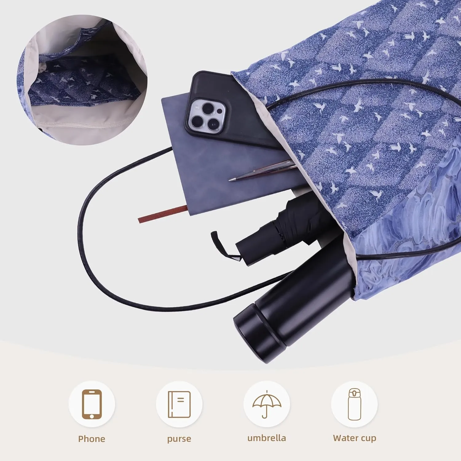 Hobo Bags for Women, Large Capacity Shoulder Tote with Inner Pockets