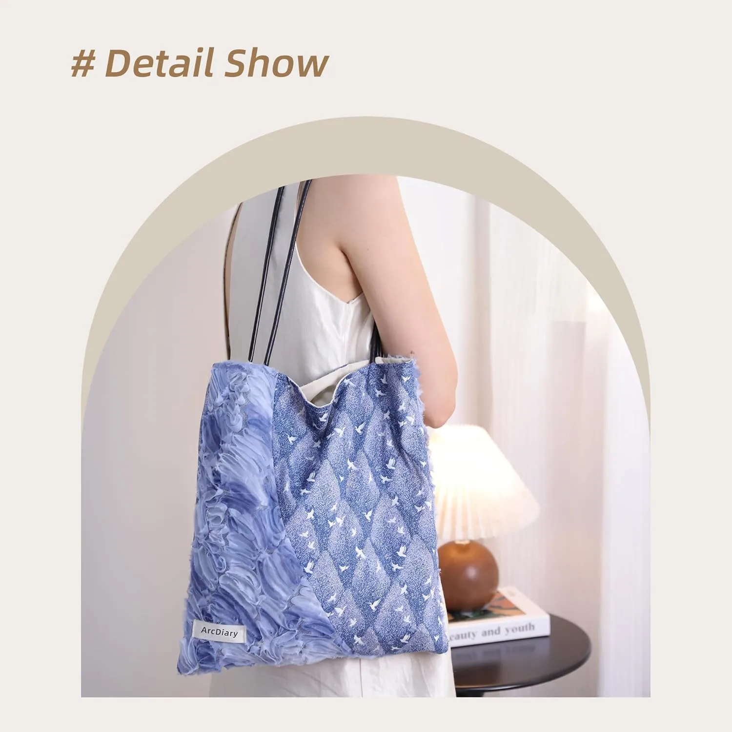 Hobo Bags for Women, Large Capacity Shoulder Tote with Inner Pockets