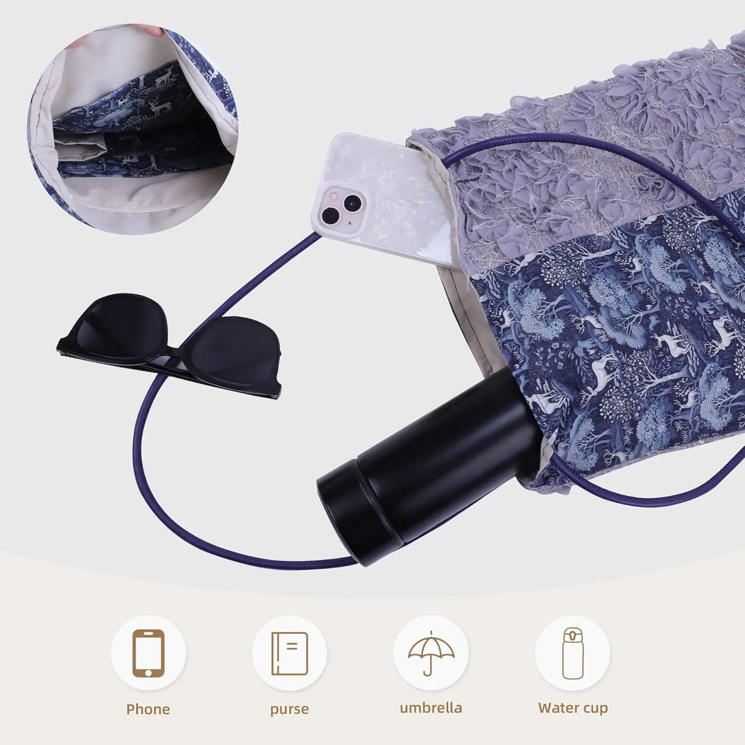 Hobo Bags for Women, Large Capacity Shoulder Tote with Inner Pockets