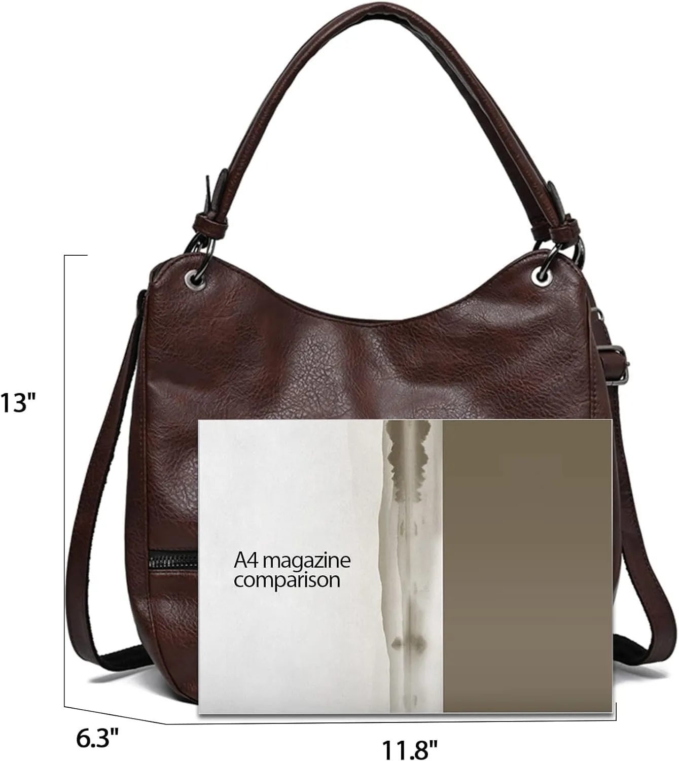 Hobo Bags for Women Large Top Handle Purse PU Leather Shoulder Bags-with Adjustable Strap