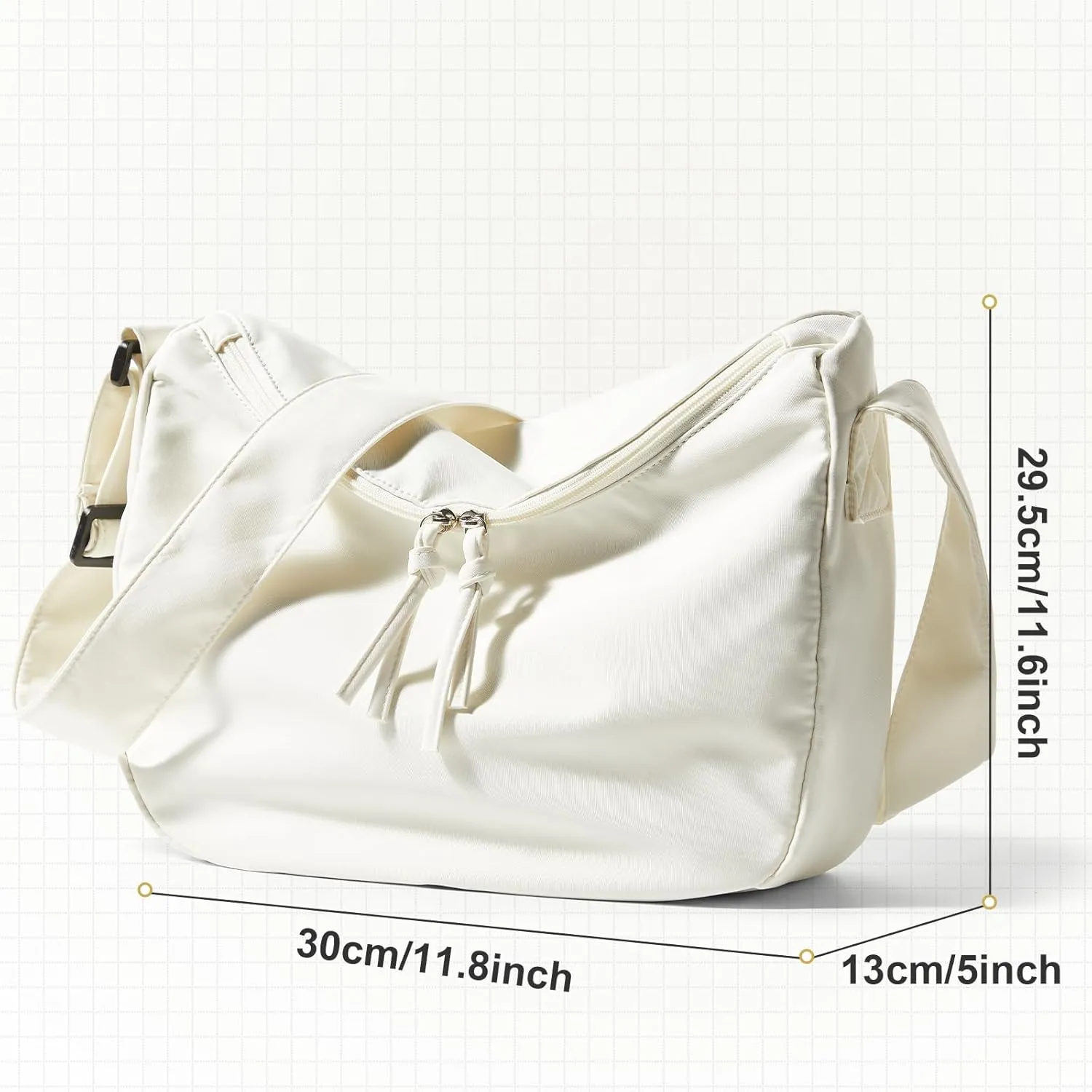 Hobo Crossbody Bag for Women, Nylon Crescent Bag, Trendy Dumpling Cross Body Bag, Half Moon Shoulder Bag