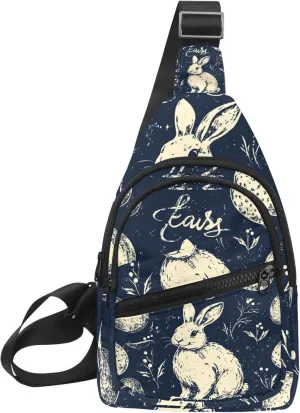 Holy Easter Bunny Easter Eggs Crossbody Bag with Adjustable Shoulder Strap, Shoulder Bag for Men and Women Sling Backpack for Travel, Cycling, Work, Sport