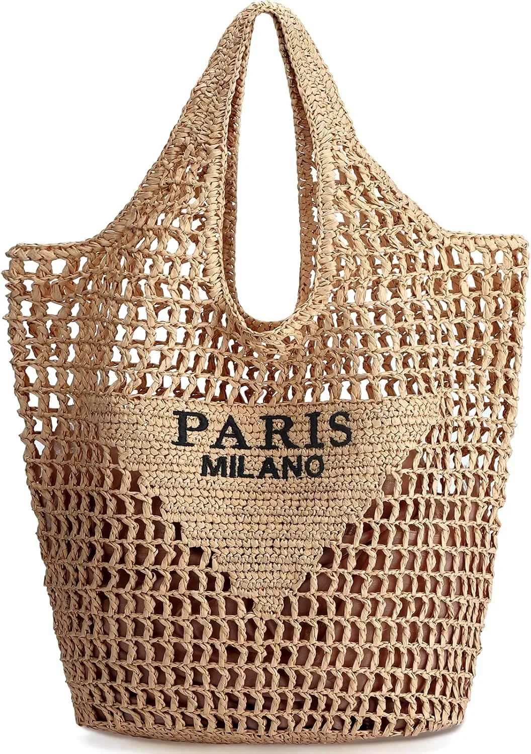Hommtina Straw Beach Bag - Womens Crossbody Shoulder Vacation Purse for Summer