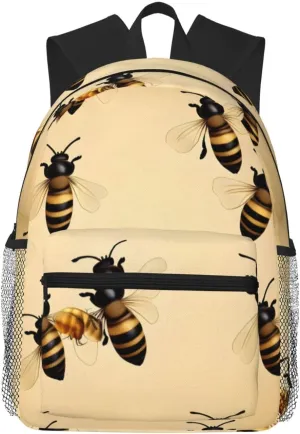 Honey Bee print Lightweight duffel bag, travel hiking daypack, comfortable backpack, sports bag