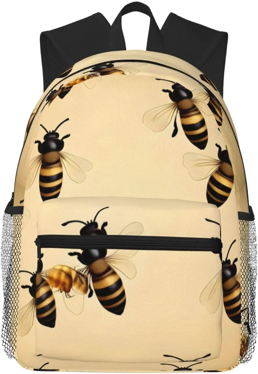 Honey Bee print Lightweight duffel bag, travel hiking daypack, comfortable backpack, sports bag