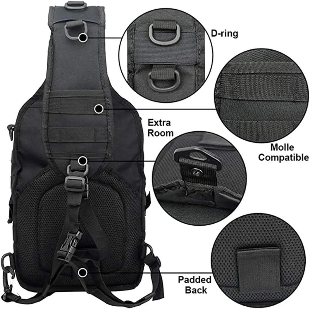 hopopower Tactical Sling Bag Pack Military Rover Shoulder Backpack EDC Assault Range Bag, Water-Resistant