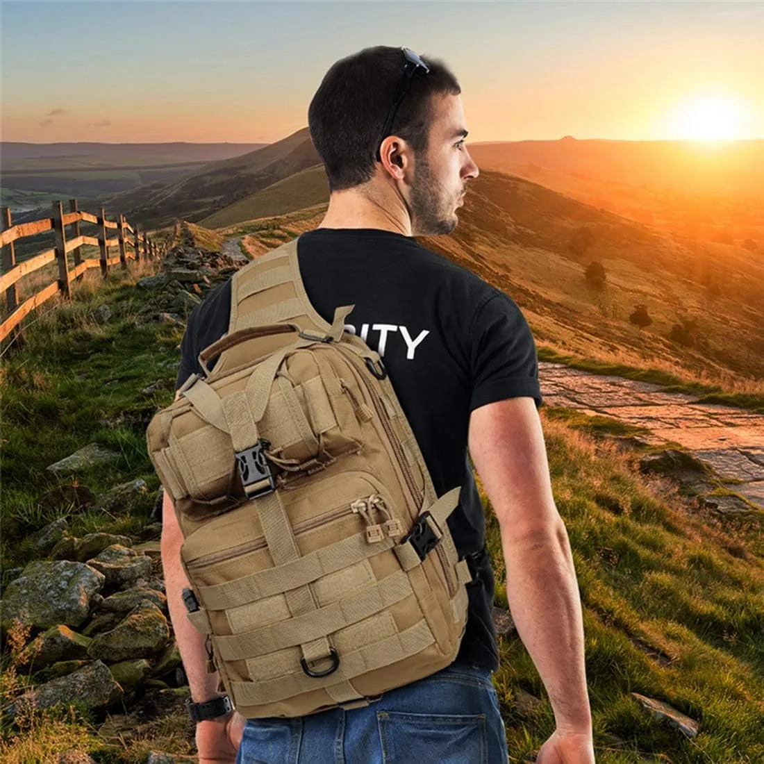 hopopower Tactical Sling Bag Pack Military Rover Shoulder Backpack EDC Assault Range Bag, Water-Resistant