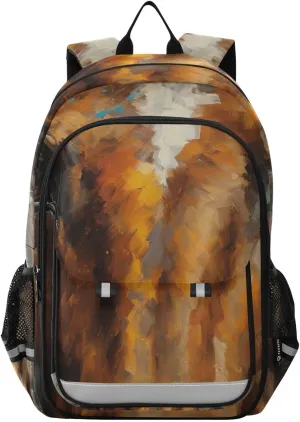 Horse Eyes in Style of Coloristic Intensity Bookbags Kids, Boys Elementary Backpack, Girls Large Backpack